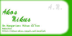 akos mikus business card
